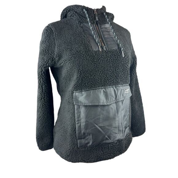 NWT Eddie Bauer Chilali Hooded Fleece Anorak Pullover Black Women's Size Small - Picture 4 of 13